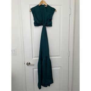 Jason Wu Deep V dress Cutout open waist size XS in Teal Green